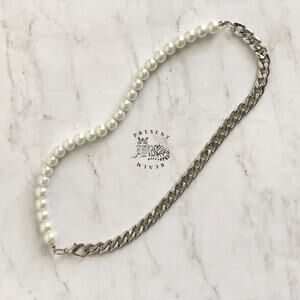 Mixed Chain & Faux Pearl Necklace – Fashion Statement Y2K Jewelry